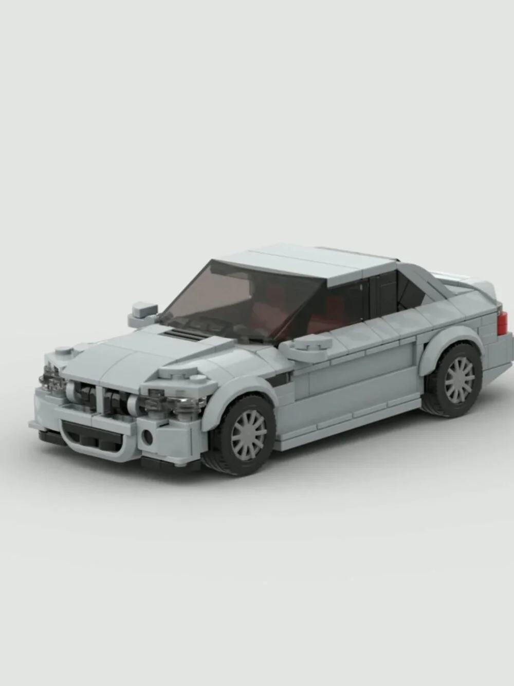 342PCS Silver Inspired Sports Car Building Blocks Classic Coupe Vehicle Toy Kit